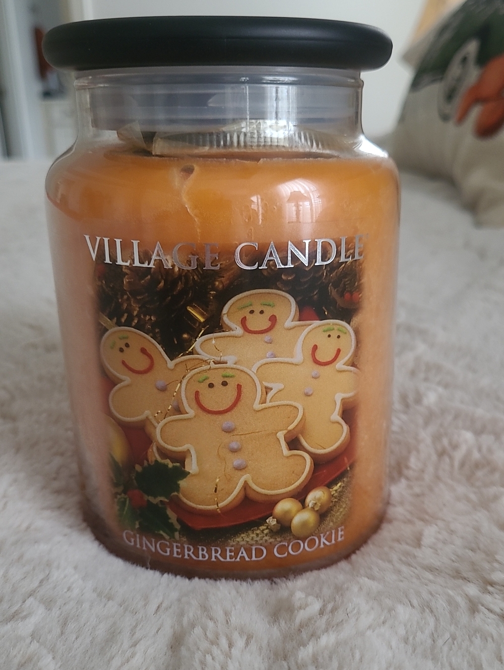 Village Candle Gingerbread Cookie Lg Jar Retired HTF!!